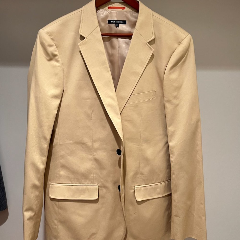 Jack Threads Men's Beige Blazer/Jacket